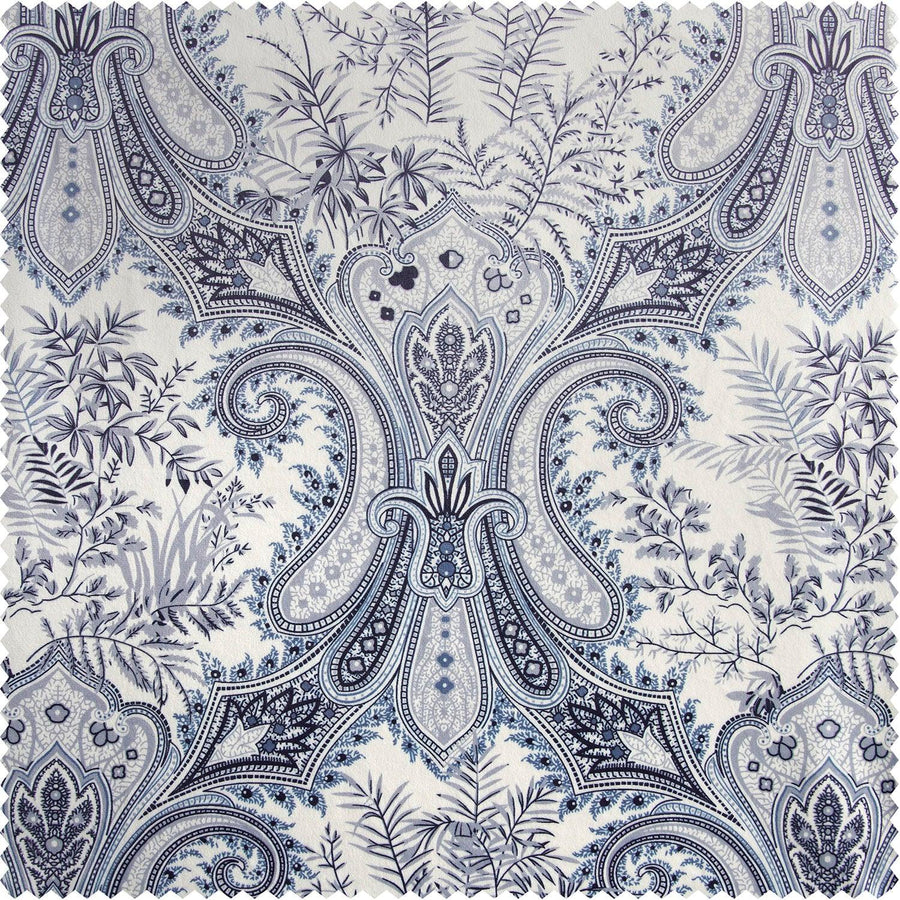 Victorian Blue Paisley Barcelona Velvet Swatch