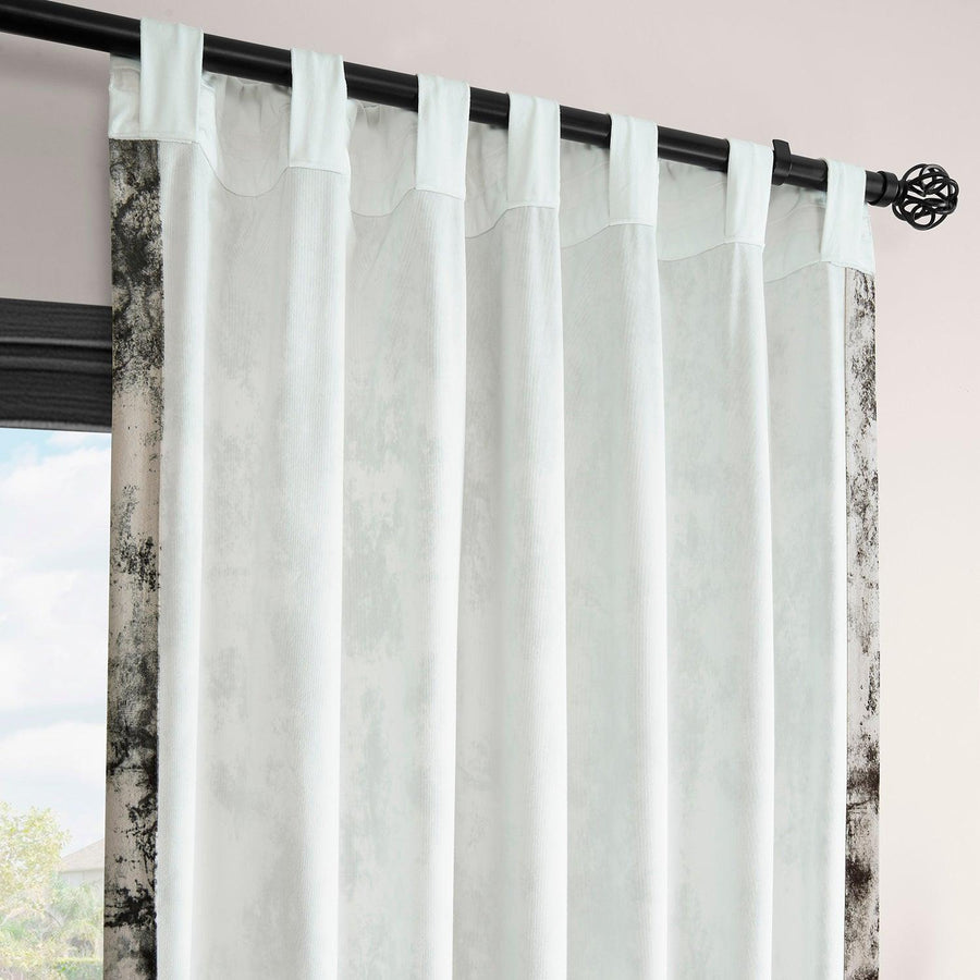 Inkblot Black Abstract Barcelona Velvet Room Darkening Curtain