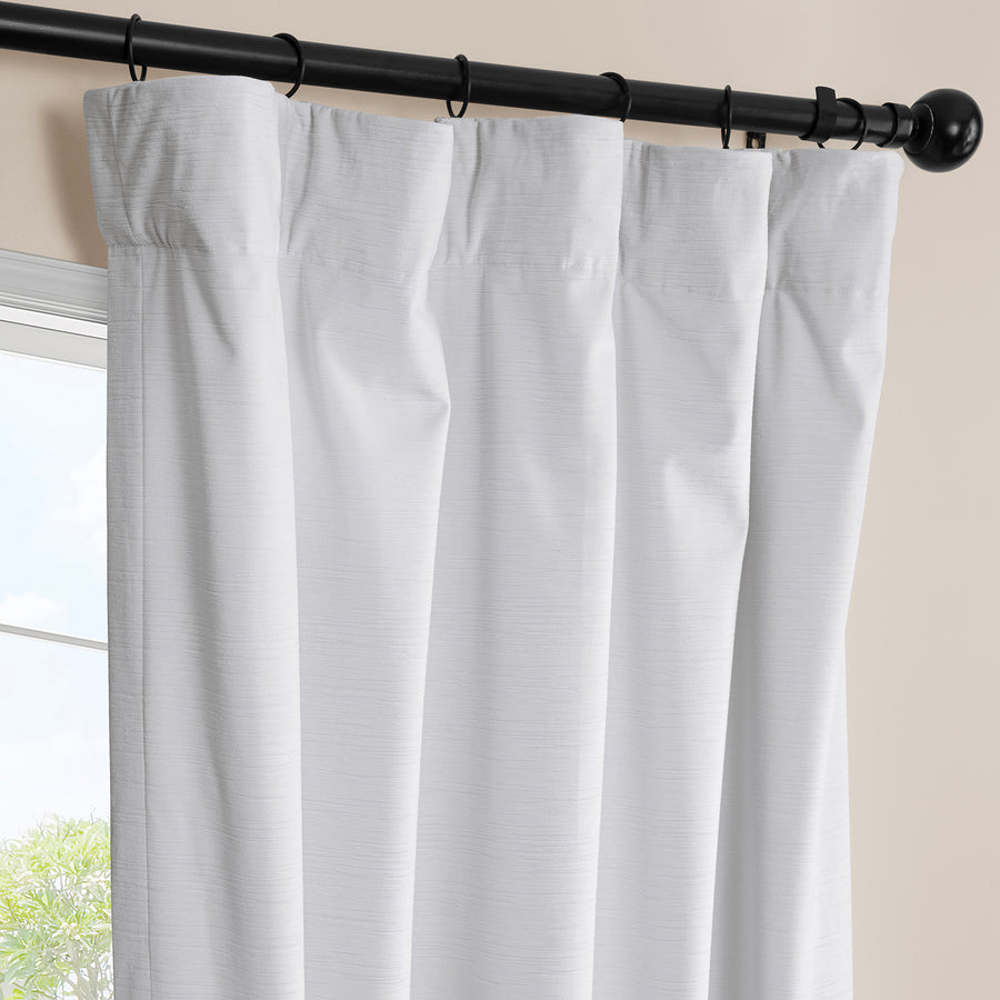 White Ravello Burnout Velvet Room Darkening Curtain