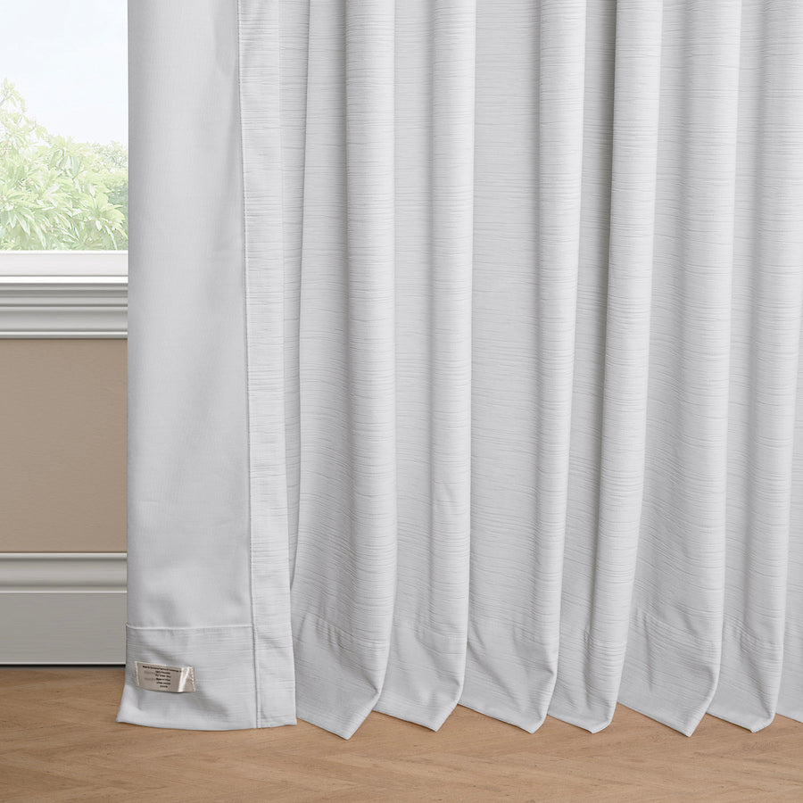 White Ravello Burnout Velvet Room Darkening Curtain