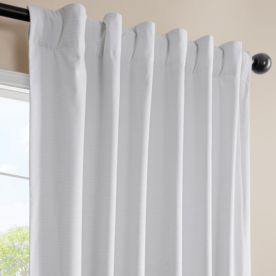 White Ravello Burnout Velvet Room Darkening Curtain