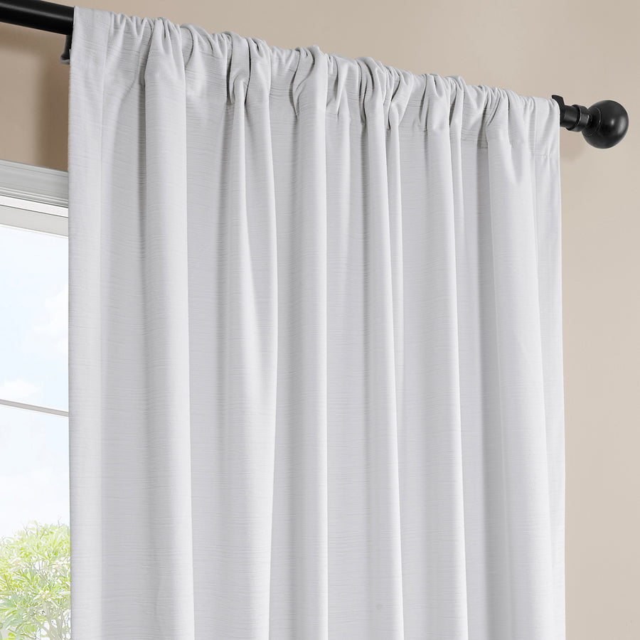 White Ravello Burnout Velvet Room Darkening Curtain