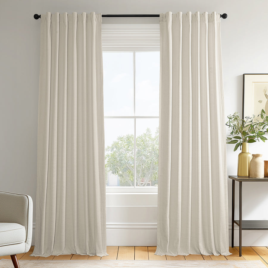 Off-White Ravello Burnout Velvet Room Darkening Curtain