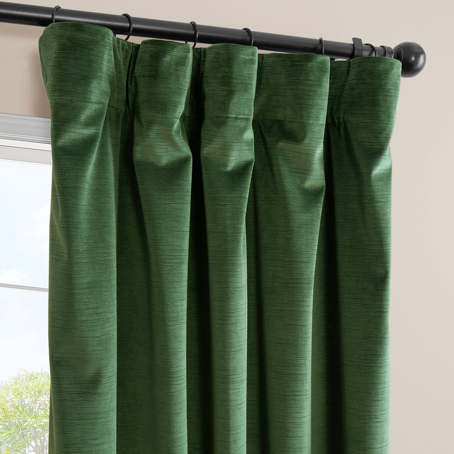 Green Ravello Burnout Velvet Room Darkening Curtain