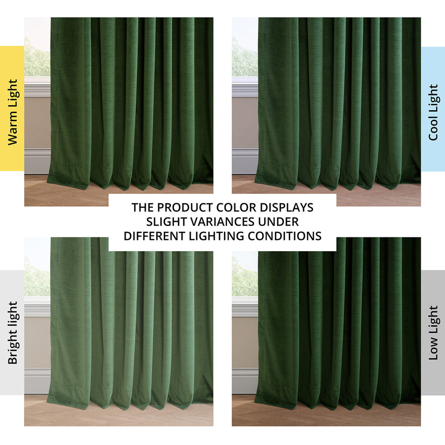 Green Ravello Burnout Velvet Room Darkening Curtain