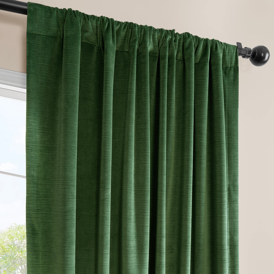 Green Ravello Burnout Velvet Room Darkening Curtain