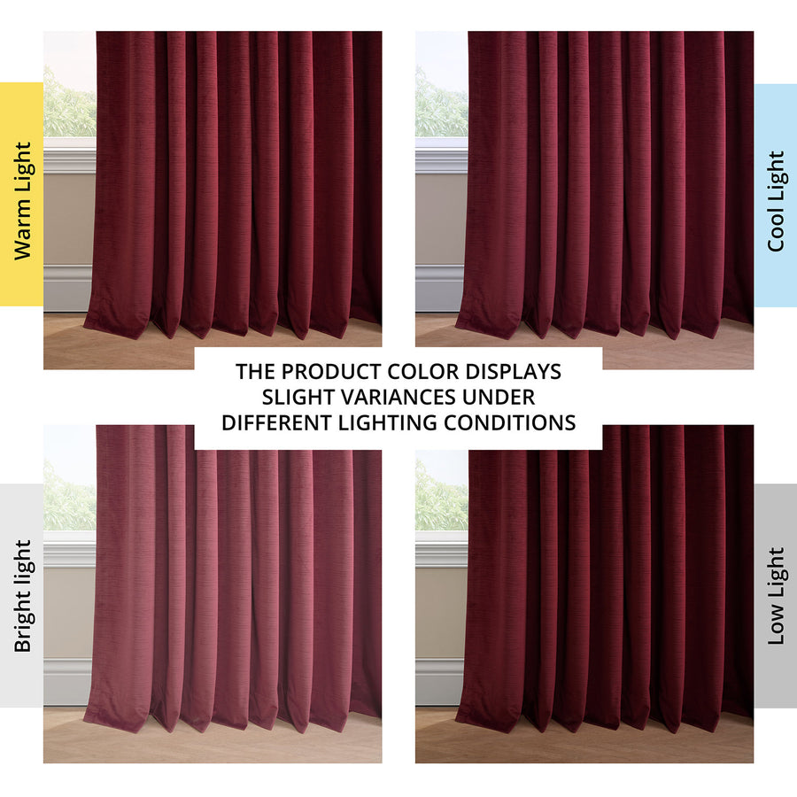 Dark Red Ravello Burnout Velvet Room Darkening Curtain