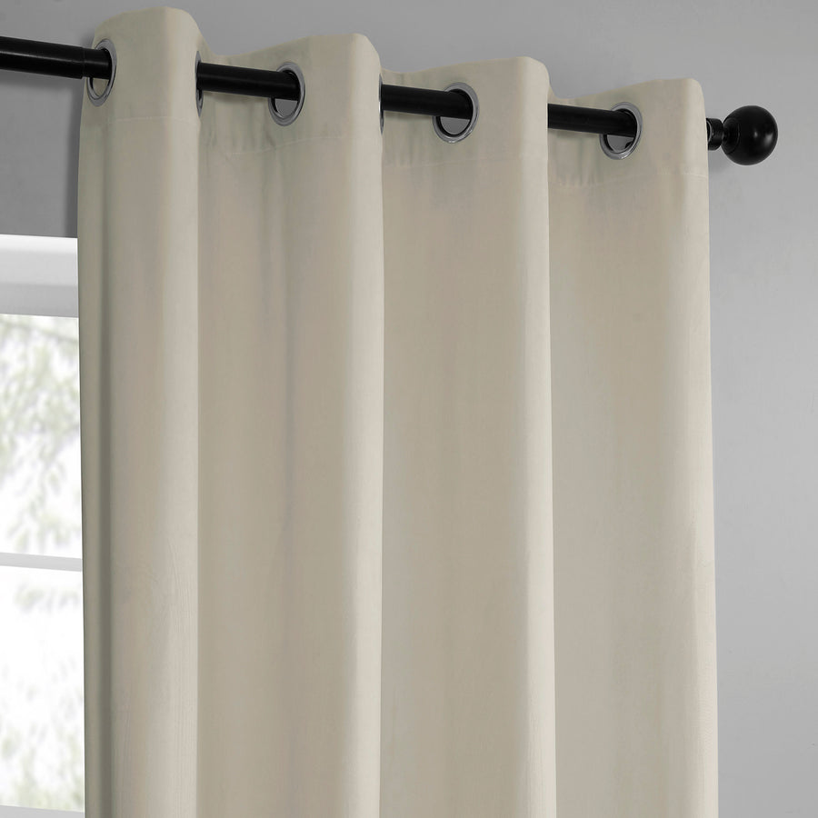 Off-White Grommet Simply Velvet Curtain Pair (2 Panels)