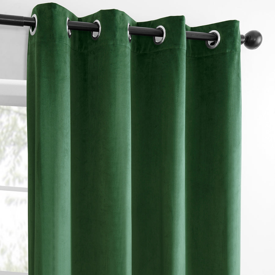 Green Grommet Simply Velvet Curtain Pair (2 Panels)