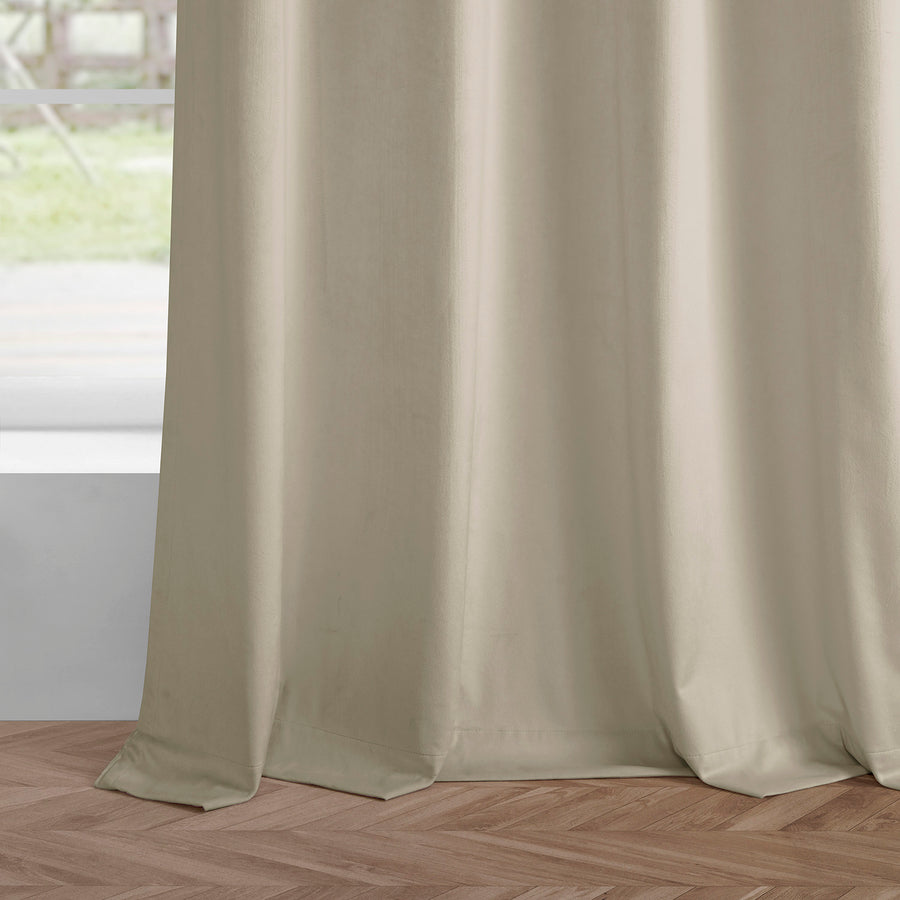 Light Ivory Grommet Simply Velvet Curtain Pair (2 Panels)