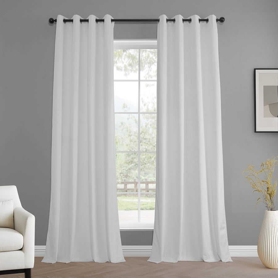 White Grommet Simply Velvet Curtain Pair (2 Panels)