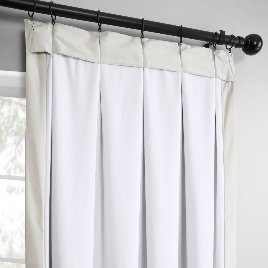 Pillow White French Pleat Heritage Plush Velvet Room Darkening Curtain