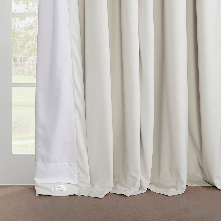 Pillow White French Pleat Heritage Plush Velvet Room Darkening Curtain