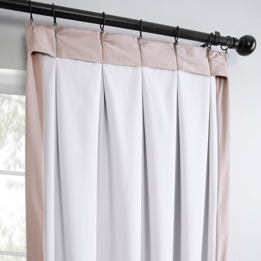 Ballet Pink French Pleat Heritage Plush Velvet Room Darkening Curtain