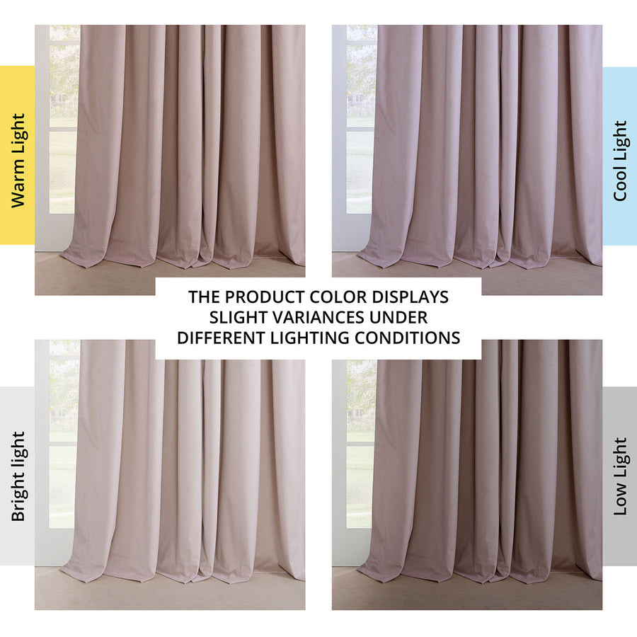 Ballet Pink French Pleat Heritage Plush Velvet Room Darkening Curtain