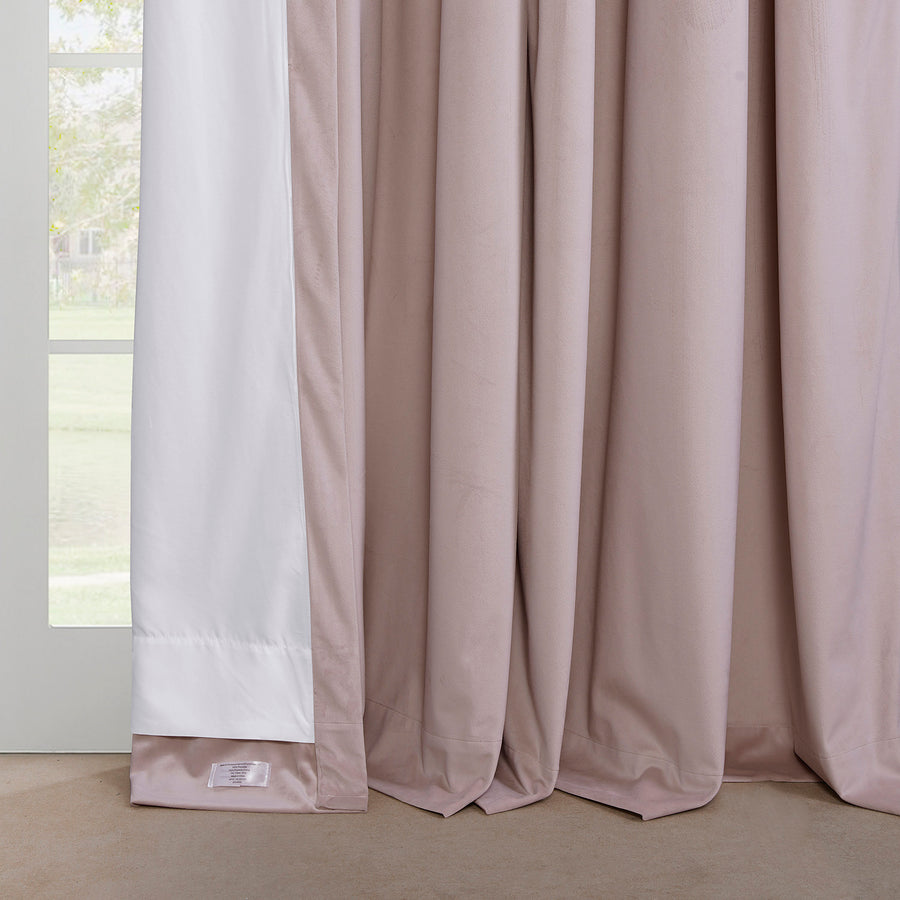 Ballet Pink French Pleat Heritage Plush Velvet Room Darkening Curtain