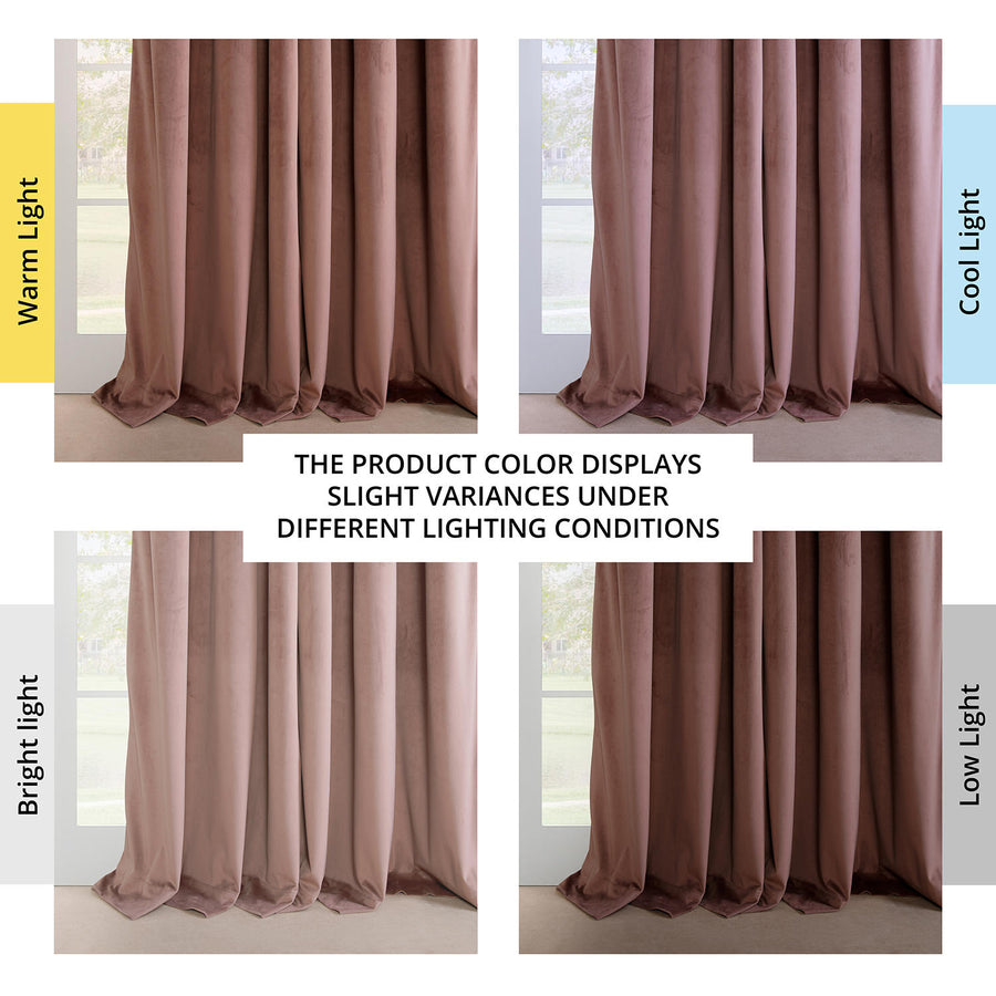 Wild Rose French Pleat Heritage Plush Velvet Room Darkening Curtain