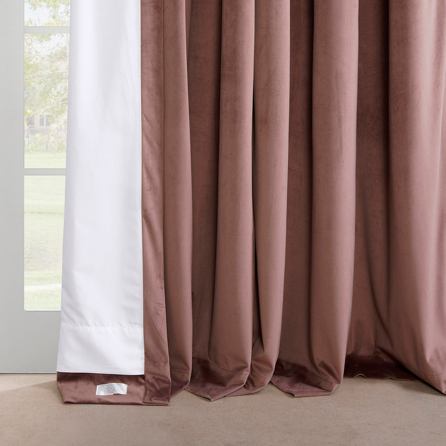 Wild Rose French Pleat Heritage Plush Velvet Room Darkening Curtain