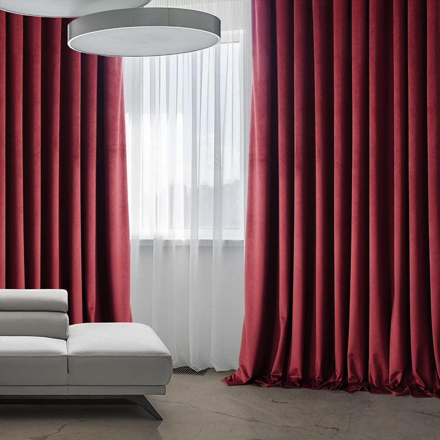 Cinema Red Heritage Plush Velvet Custom Curtain