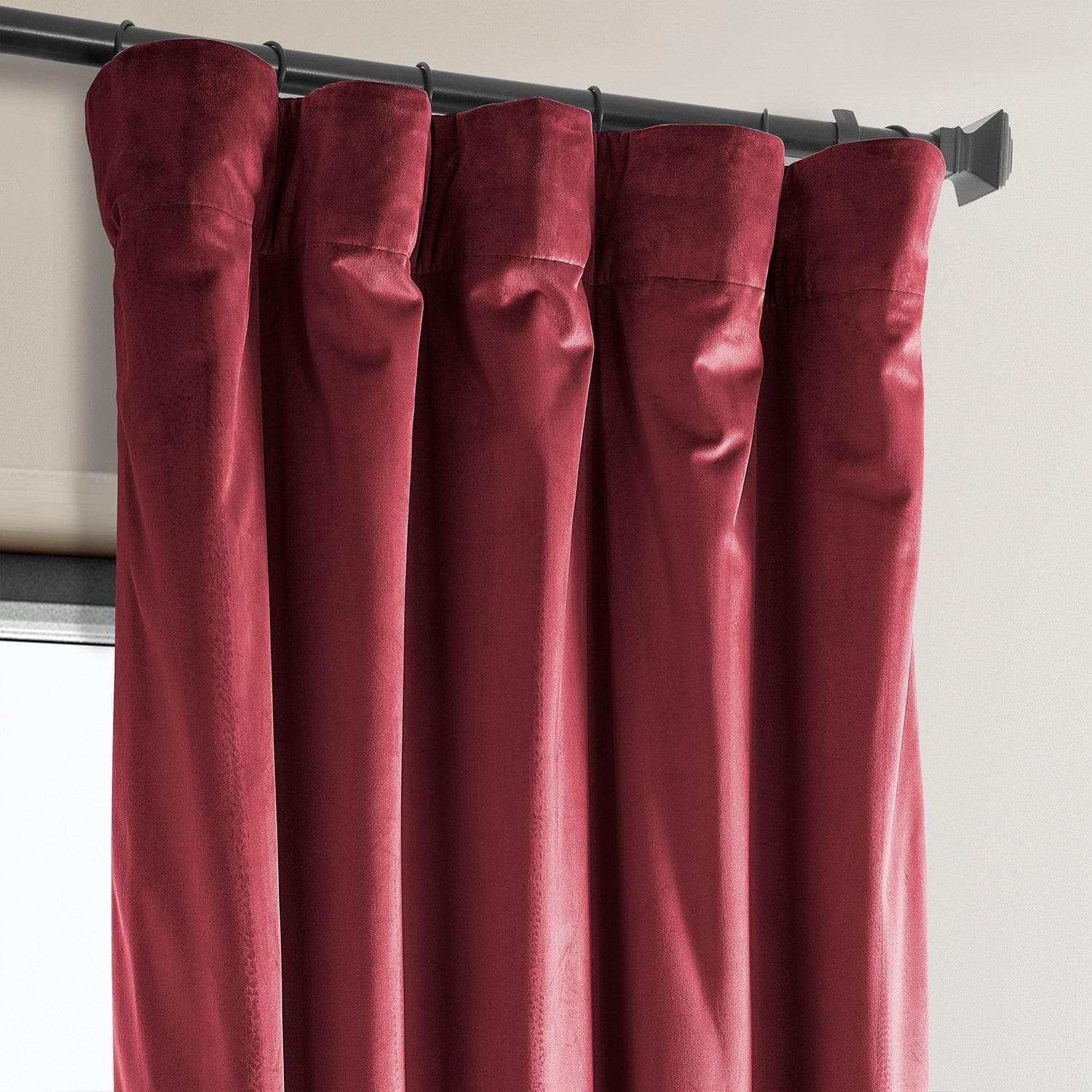 Cinema Red Heritage Plush Velvet Room Darkening Curtain