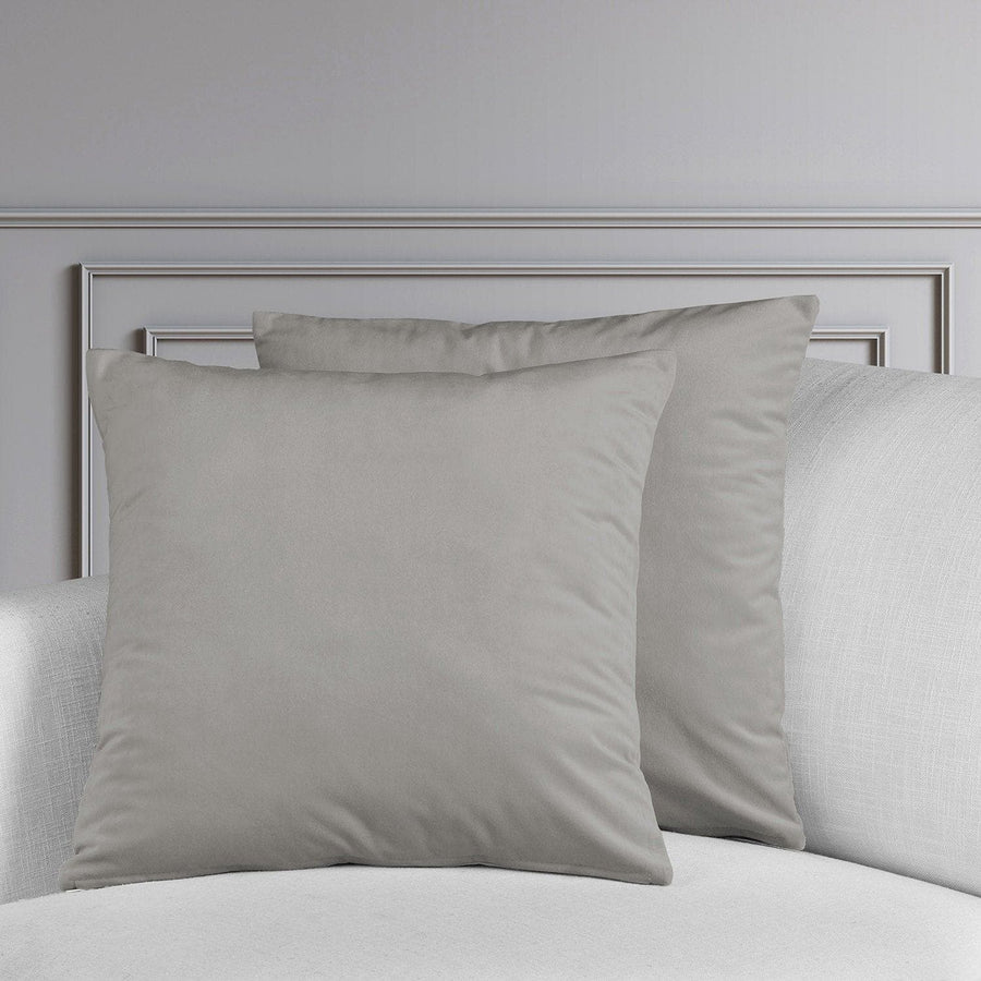 City Grey Heritage Plush Velvet Cushion Covers - Pair - HalfPriceDrapes.com