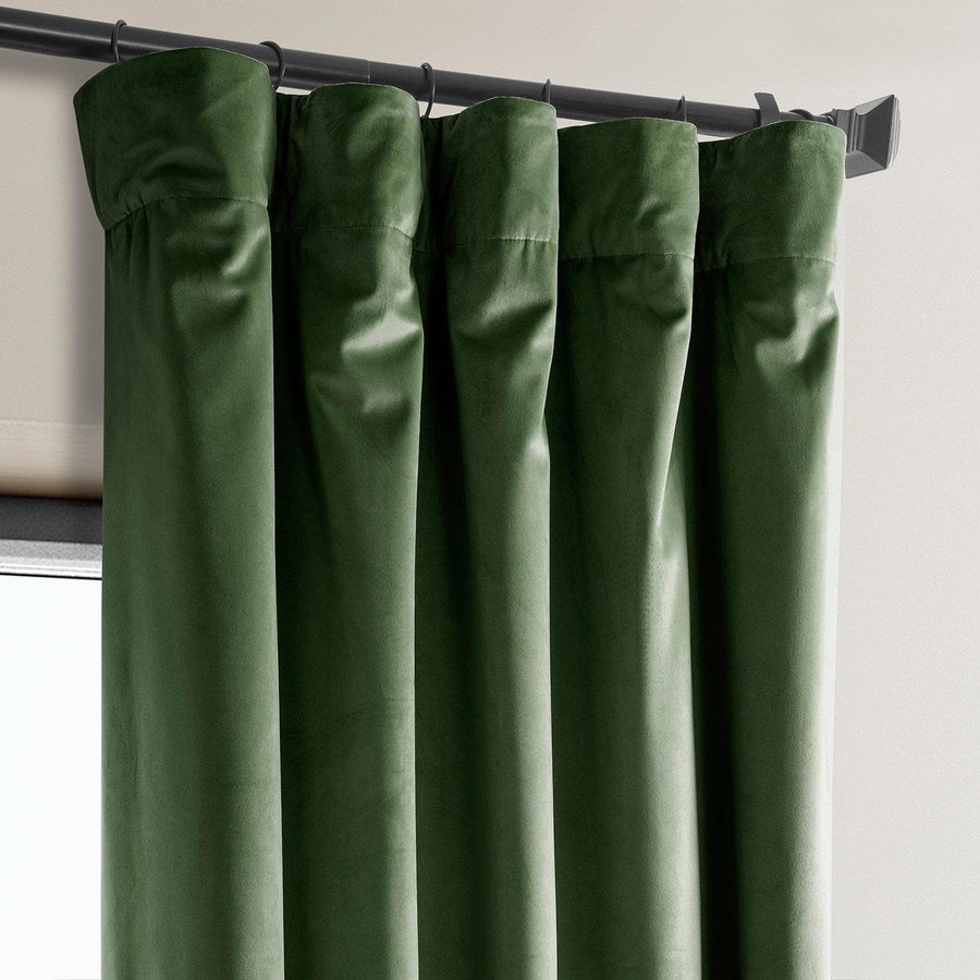 Eden Green Heritage Plush Velvet Curtain
