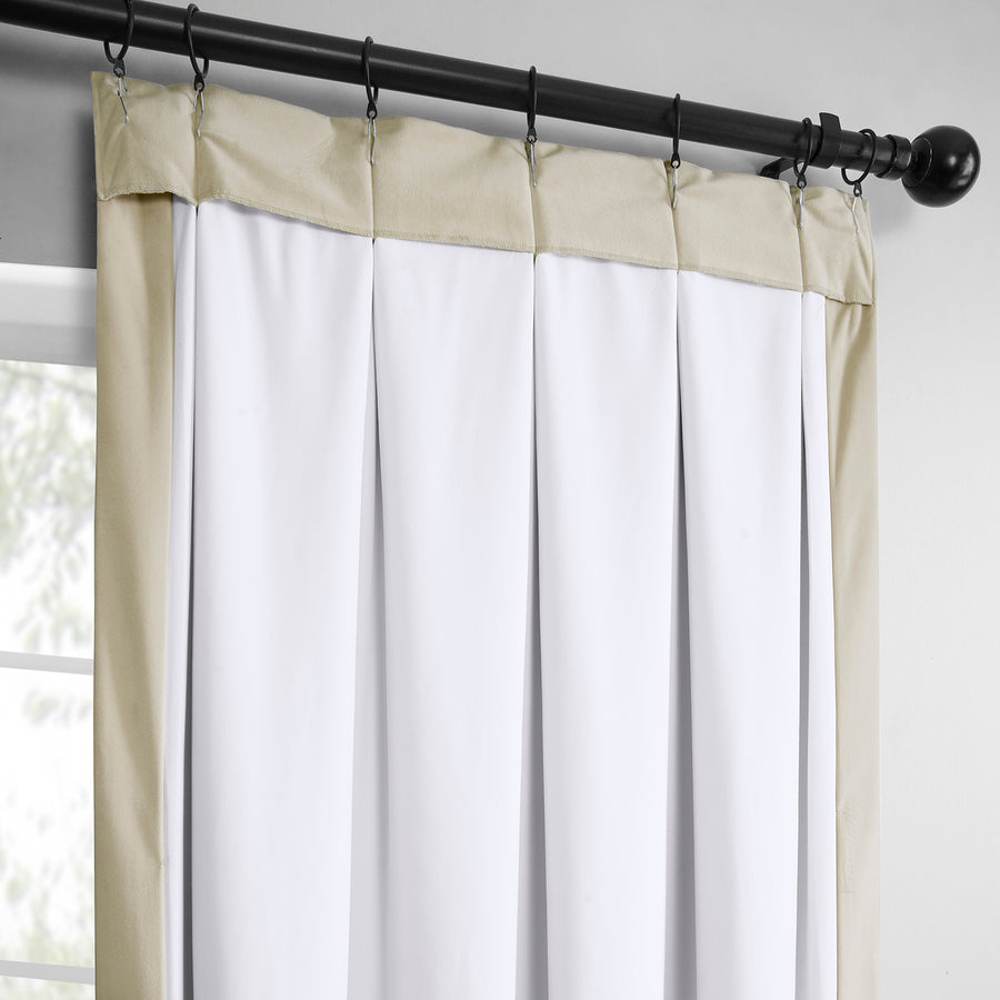 Au Lait Crème French Pleat Heritage Plush Velvet Room Darkening Curtain