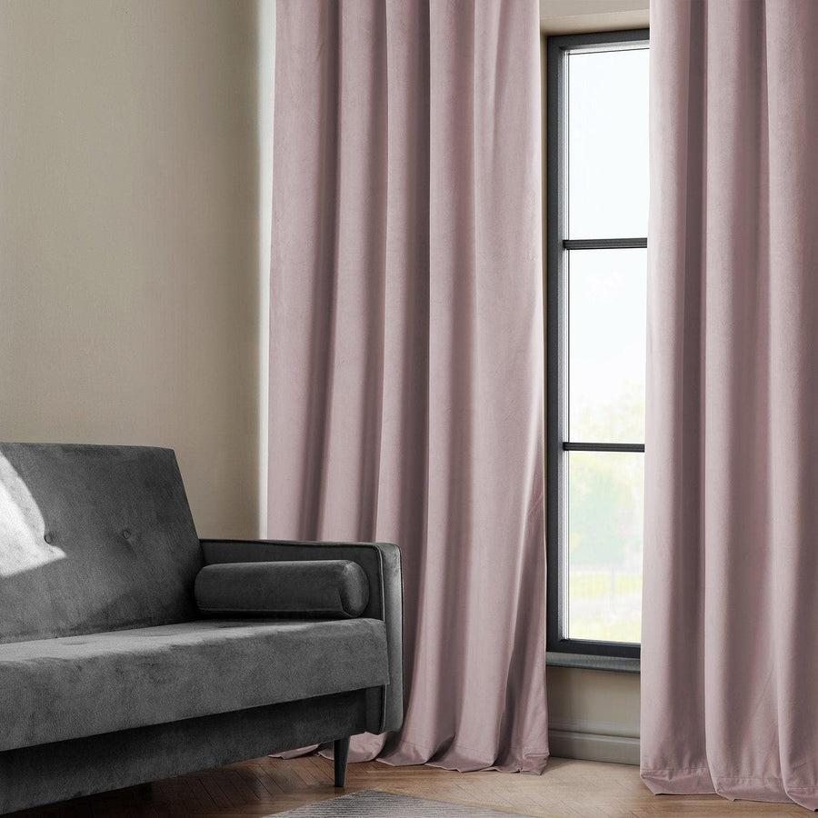 Mauve Heritage Plush Velvet Custom Curtain