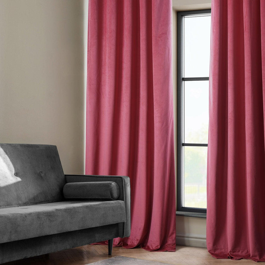 Dark Pink Heritage Plush Velvet Custom Curtain