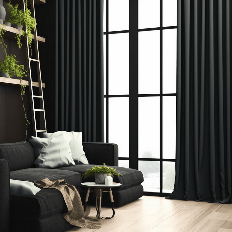 Warm Black Signature Velvet Custom Curtain