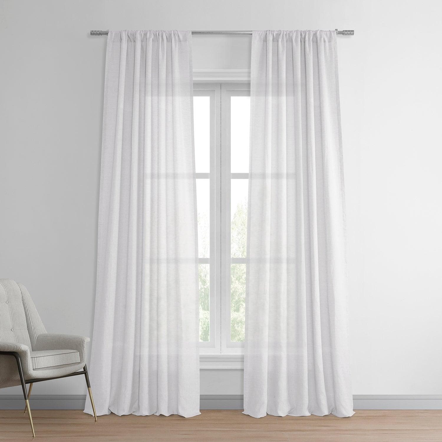 Purity White Deluxe French Linen Curtain