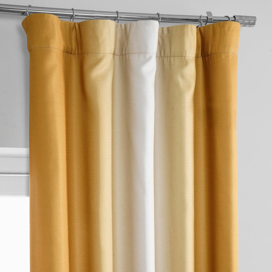 Parallel Gold Printed Faux Linen Room Darkening Curtain - HalfPriceDrapes.com