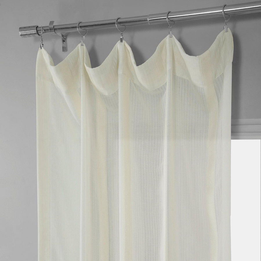 Antigua Cream Striped Linen Sheer Curtain - HalfPriceDrapes.com