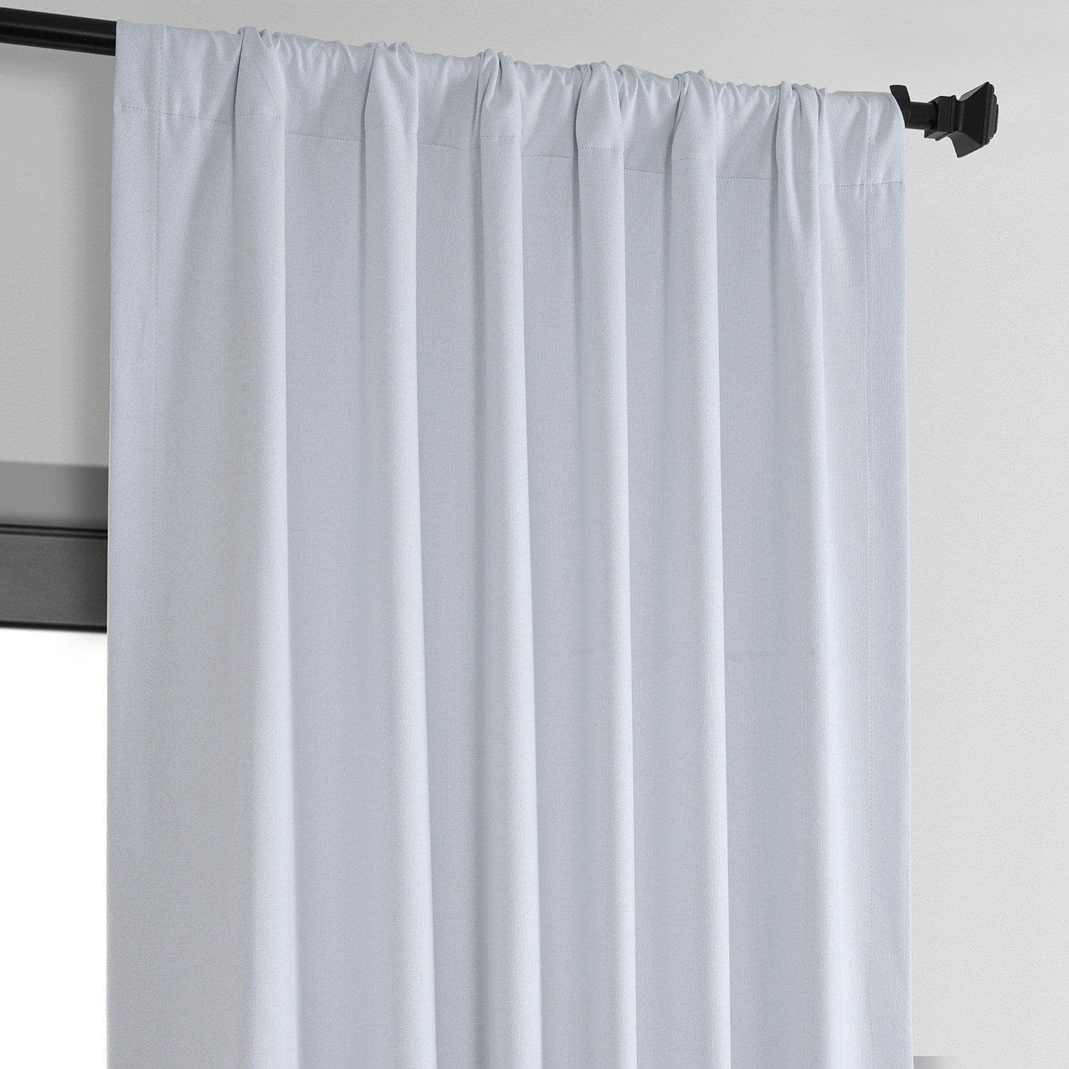 White Thermal Cross Linen Weave Blackout Curtain