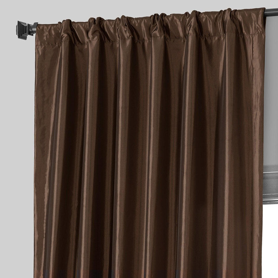 Copper Brown Faux Silk Taffeta Blackout Curtain - HalfPriceDrapes.com