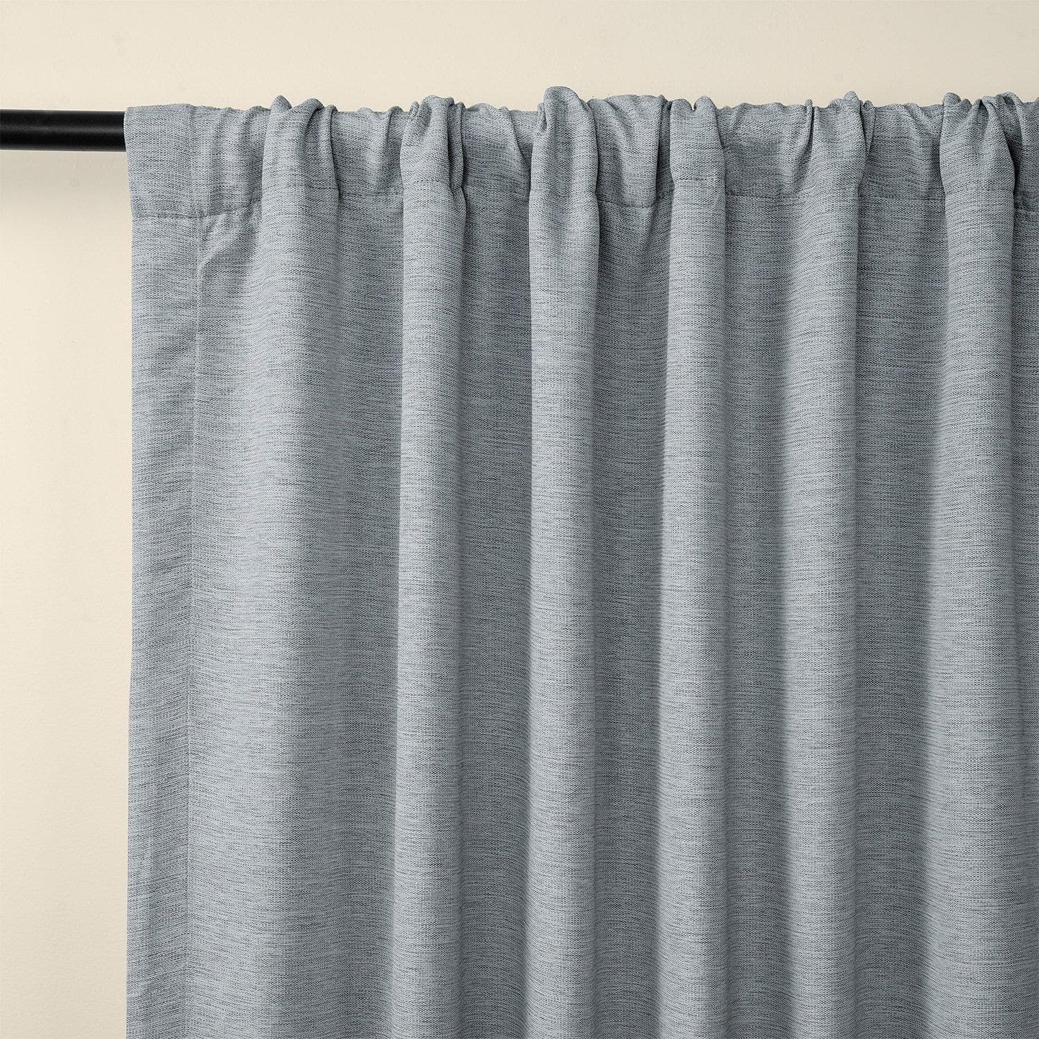 Gulf Blue Textured Bellino Room Darkening Curtain