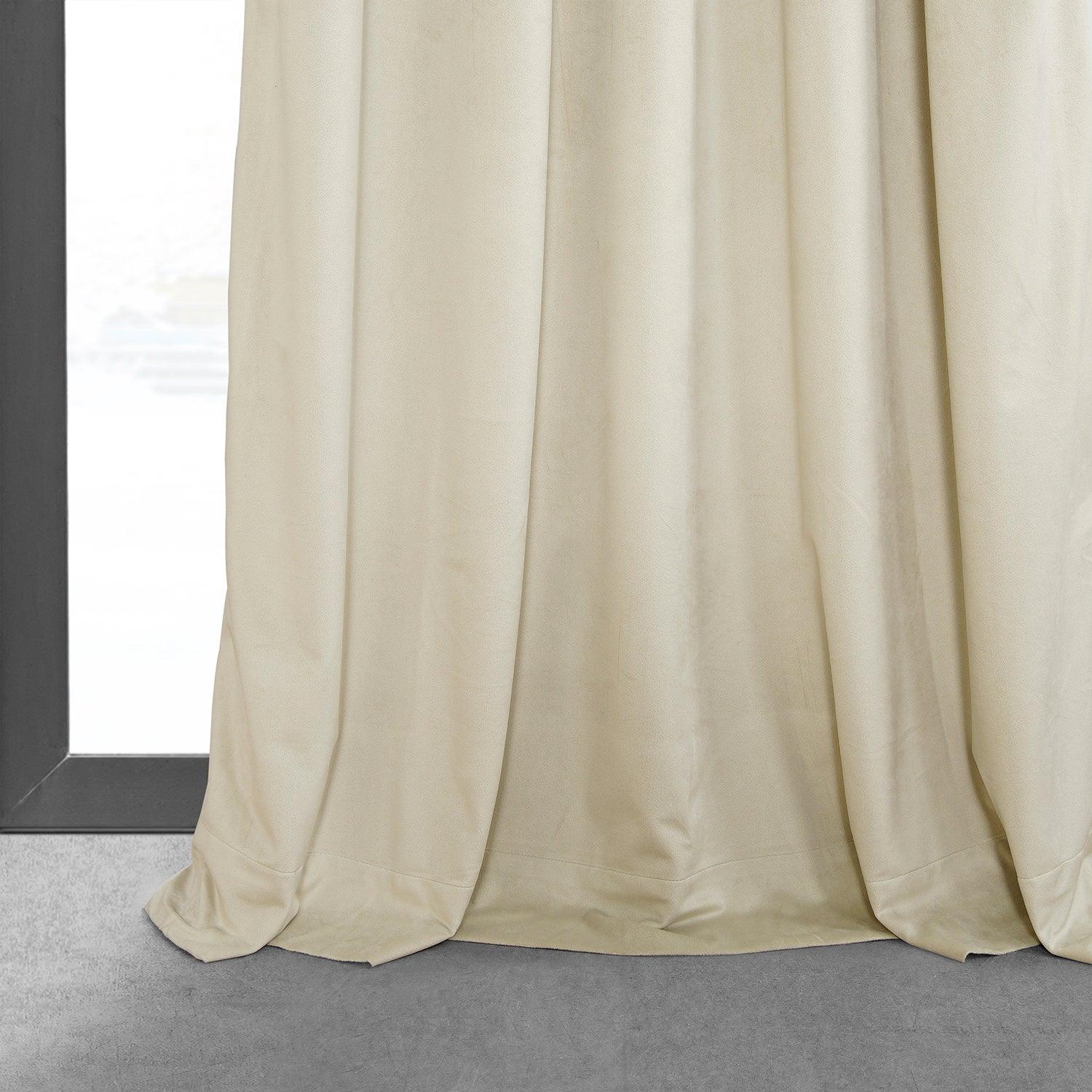 Luxury BEIGE Velvet Curtain No: 01 / 1 pcs /Curtain on pinch pleated 140x270 cm ( 55,12x106,30 