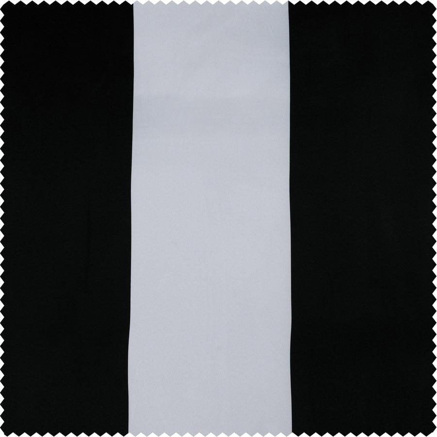 Awning Black & Fog White Striped Printed Polyester Swatch - HalfPriceDrapes.com