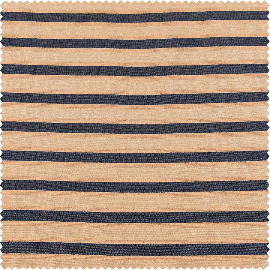 Blue & Beige Striped Hand Weaved Cotton Swatch - HalfPriceDrapes.com