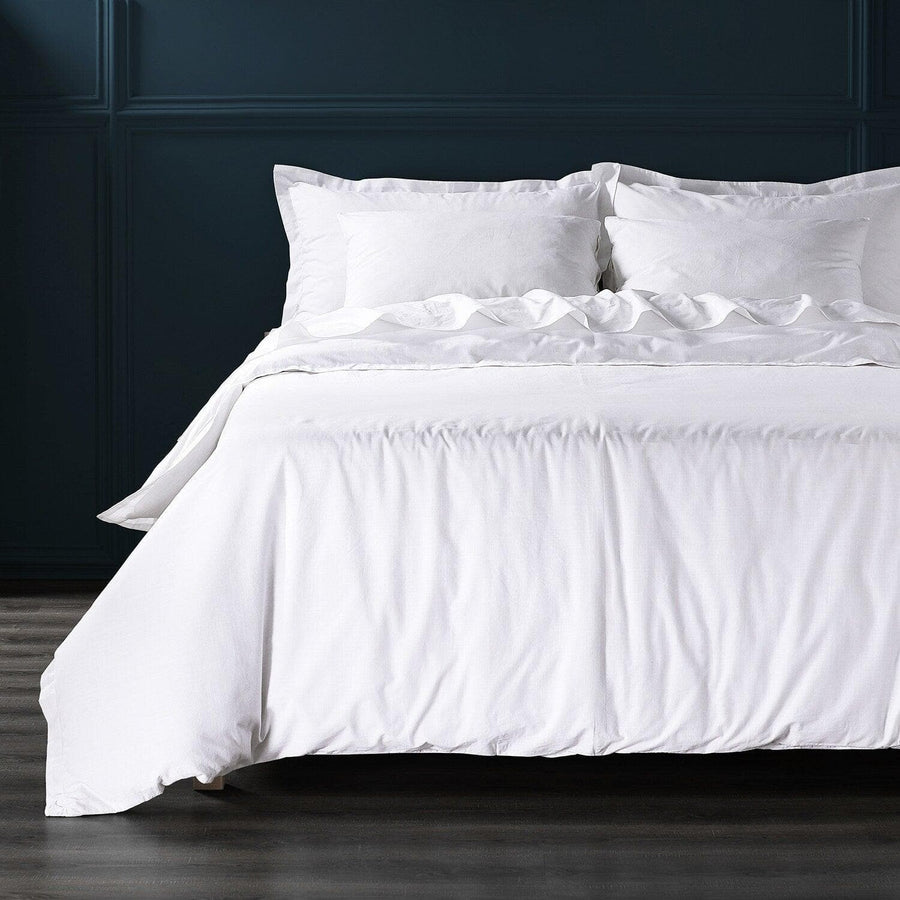 Bright White Leisure Collection Duvet & Pillow Set