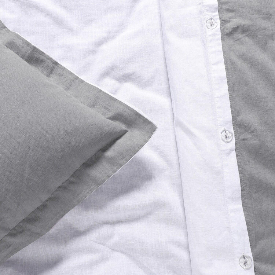 Alloy Grey & White Leisure Collection Reversible Duvet & Pillow Set