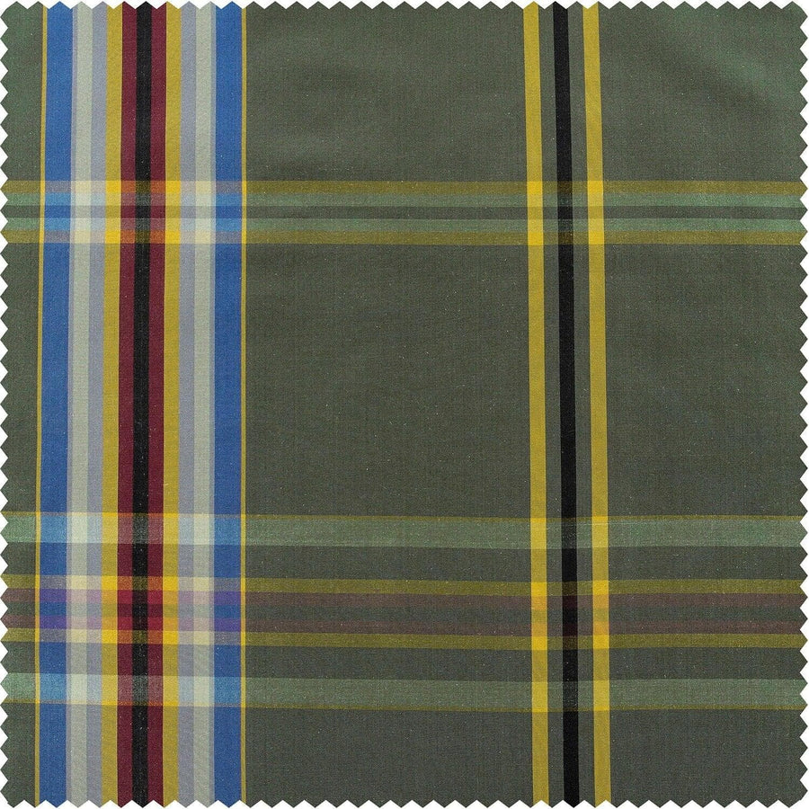 Veer Green Plaid Silk Swatch