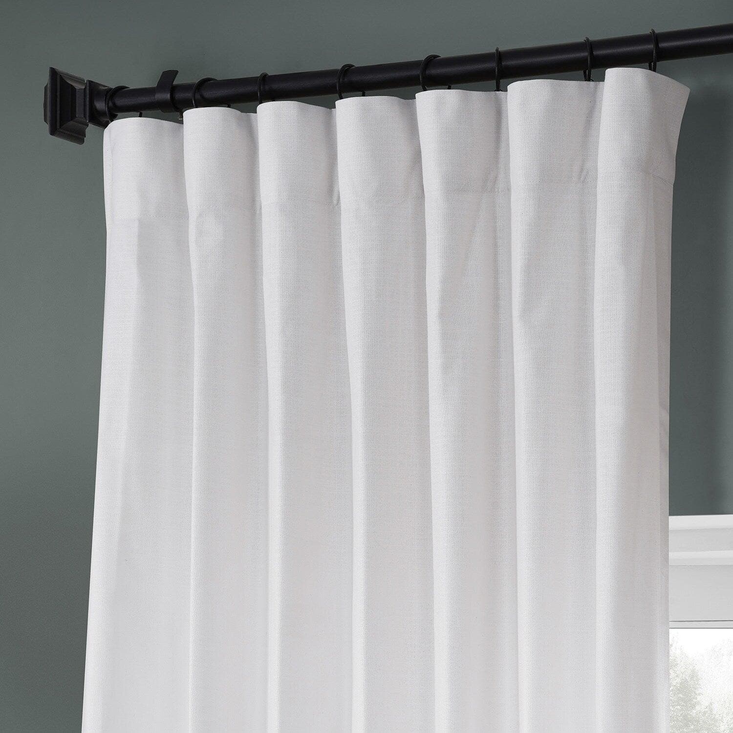 Prime White Dune Textured Cotton Curtain Pair (2 Panels)