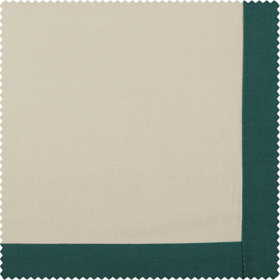 Beige & Dark Green Thin Frame Bordered Dune Textured Cotton Swatch - HalfPriceDrapes.com