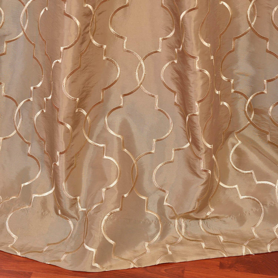 Algeirs Champagne Embroidered Designer Faux Silk Curtain - HalfPriceDrapes.com