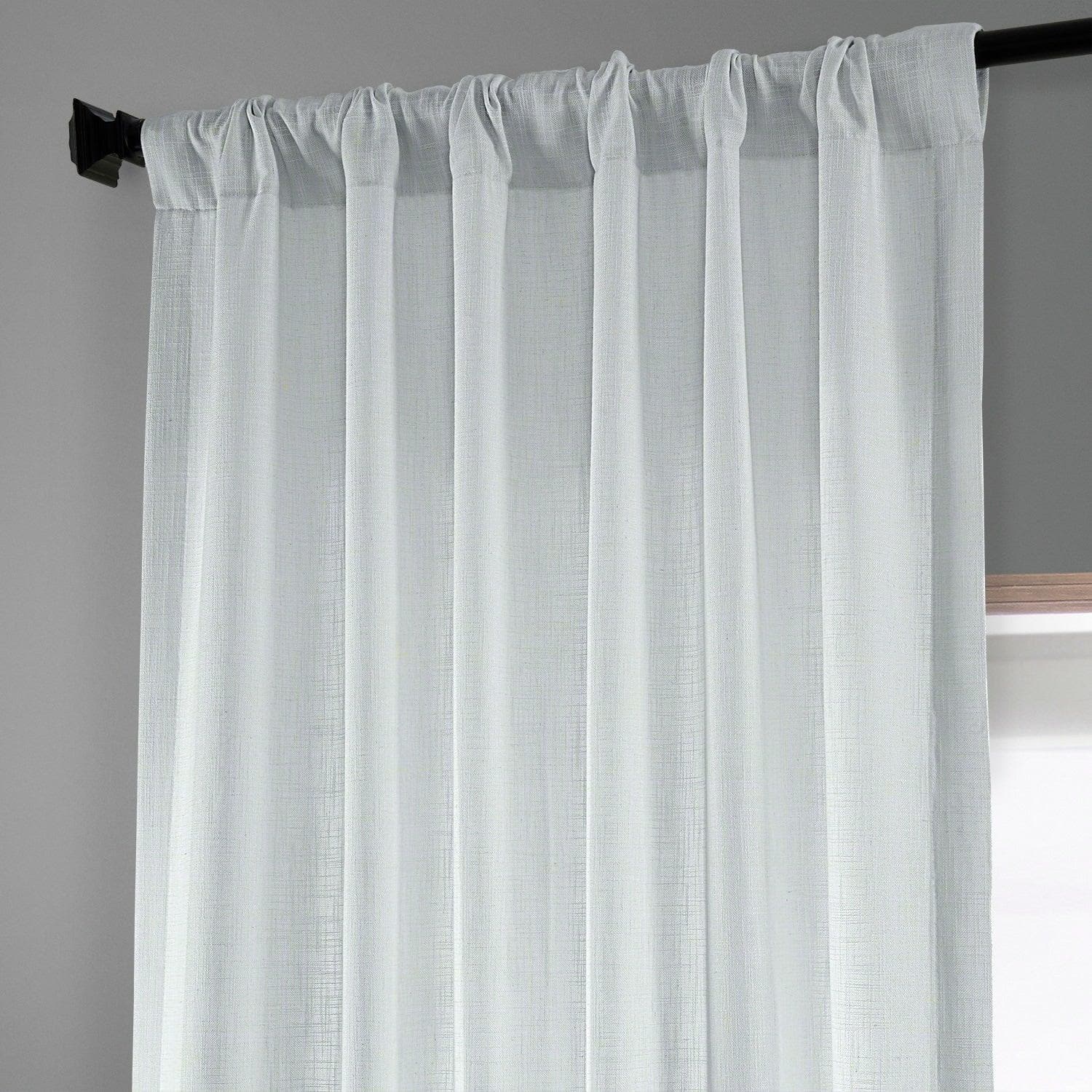 Rice White Heavy Faux Linen Curtain