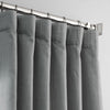 Pebble Grey Textured Italian Faux Linen Hotel Blackout Curtain