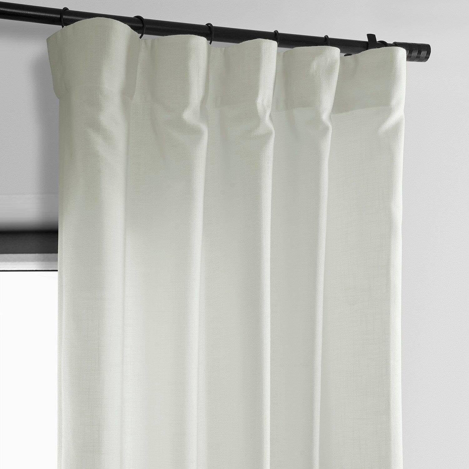 Light Ivory Classic Faux Linen Curtain