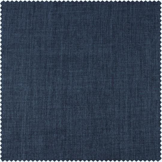 Sergeants Blue Italian Faux Linen Custom Curtain