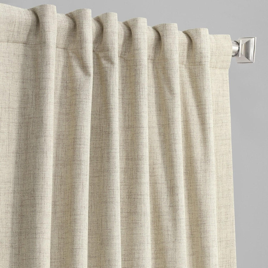 Toasted Tan Thermal Cross Linen Weave Blackout Curtain